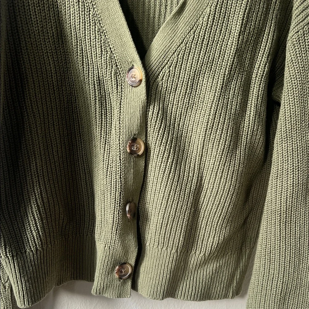 Old Navy Olive Cardigan Sweater - Picture 3 of 6